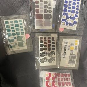 Colorful Toe Nail Sticker Set with Floral Designs